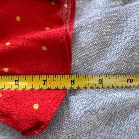 Free People All Yours Orange Polka Dot Tie V Neck Mini Dress Size 2 - Picture 8 of 8